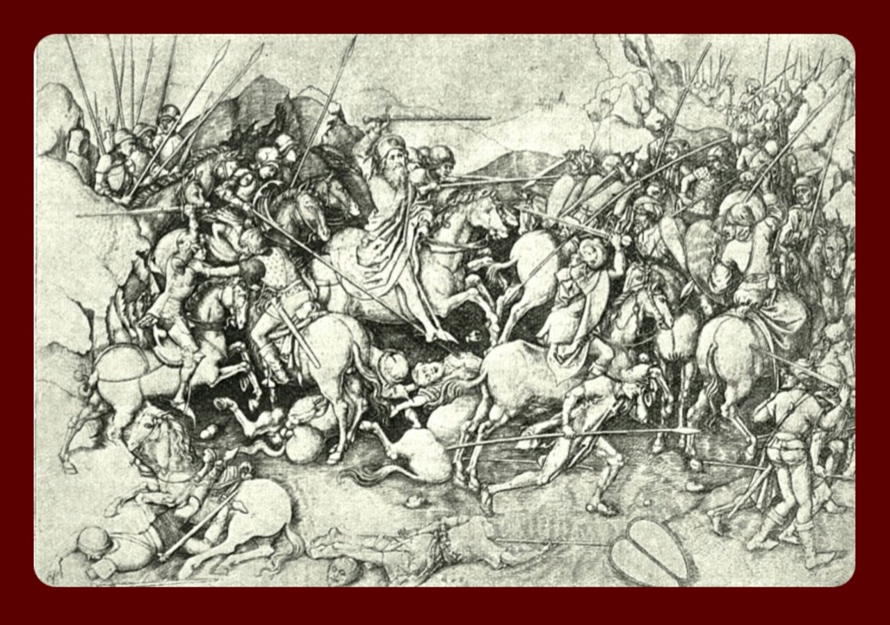St. James the Major at the Battle of Clavigo, after Martin Schongauer, German, 1470-91